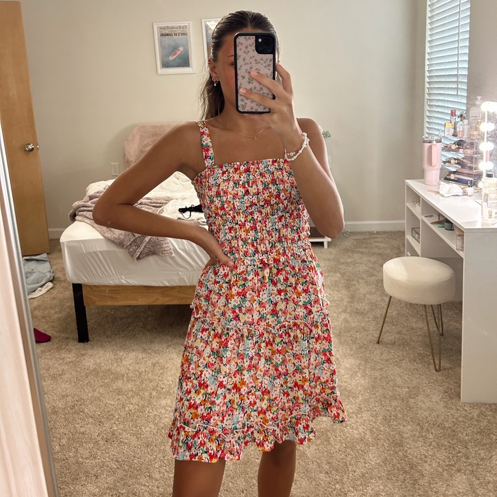 Colorful Floral Mini Dress